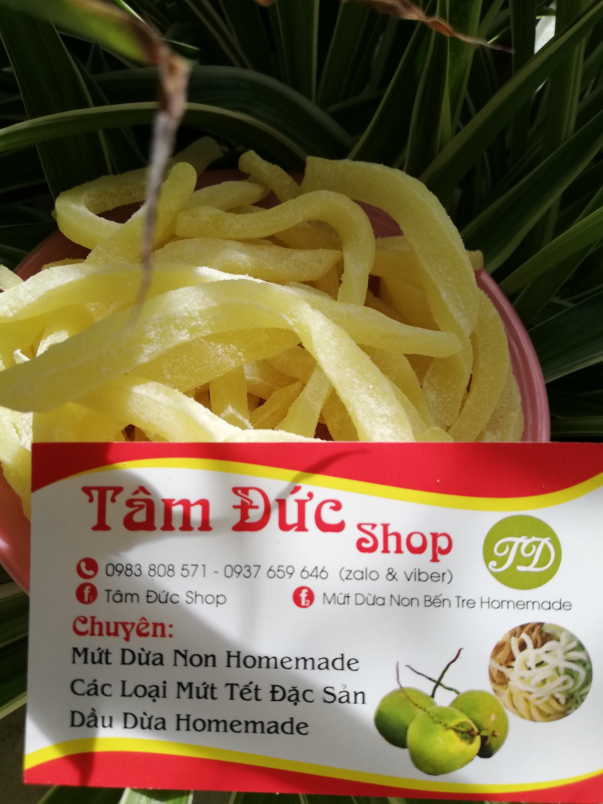 Cách làm mứt dừa non